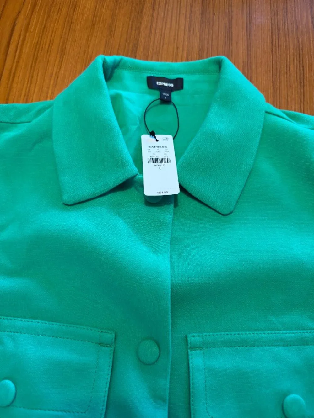 NWT Express Vibrant Green Cropped Utility Jacket - L